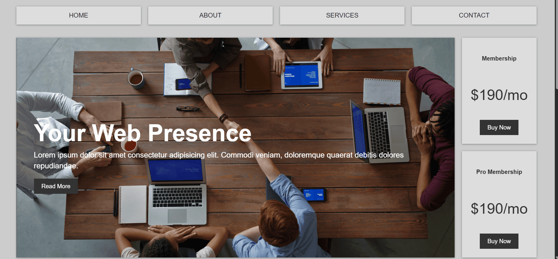 Gridbiz Landing Page